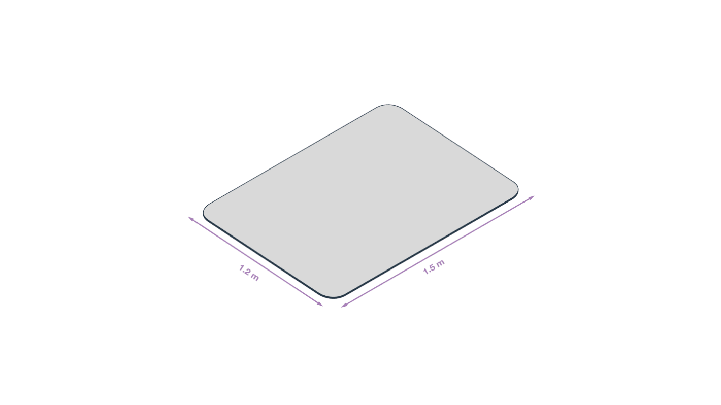 Coba Europe Bürostuhlmatte Klar Flach Hartboden Polycarbonat, 1.5m x 1.2m x 1.8mm