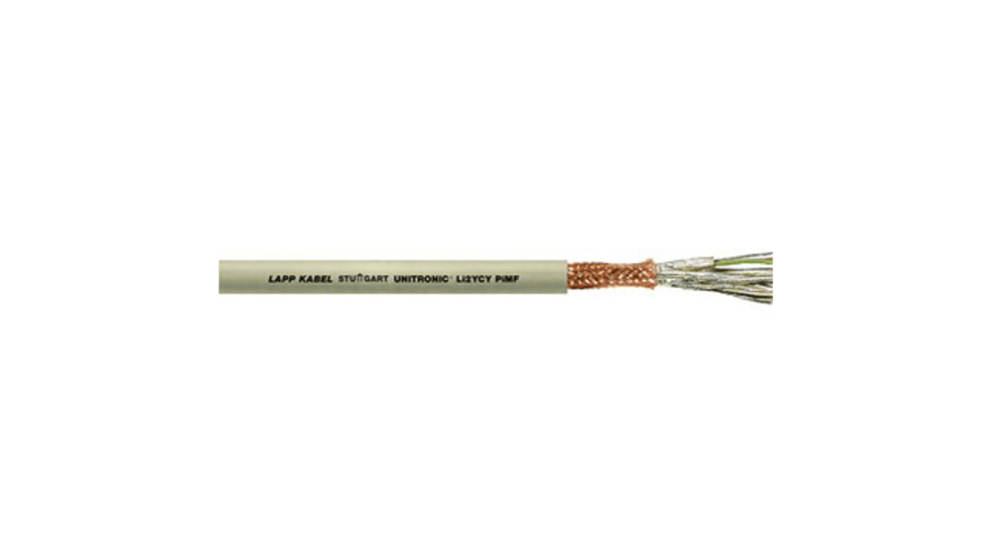 Cable de datos apantallado Li2YCY Lapp UNITRONIC de 4 conductores, 2 pares, 0,34 mm², 22 AWG, long. 50m, Ø ext. 8mm,