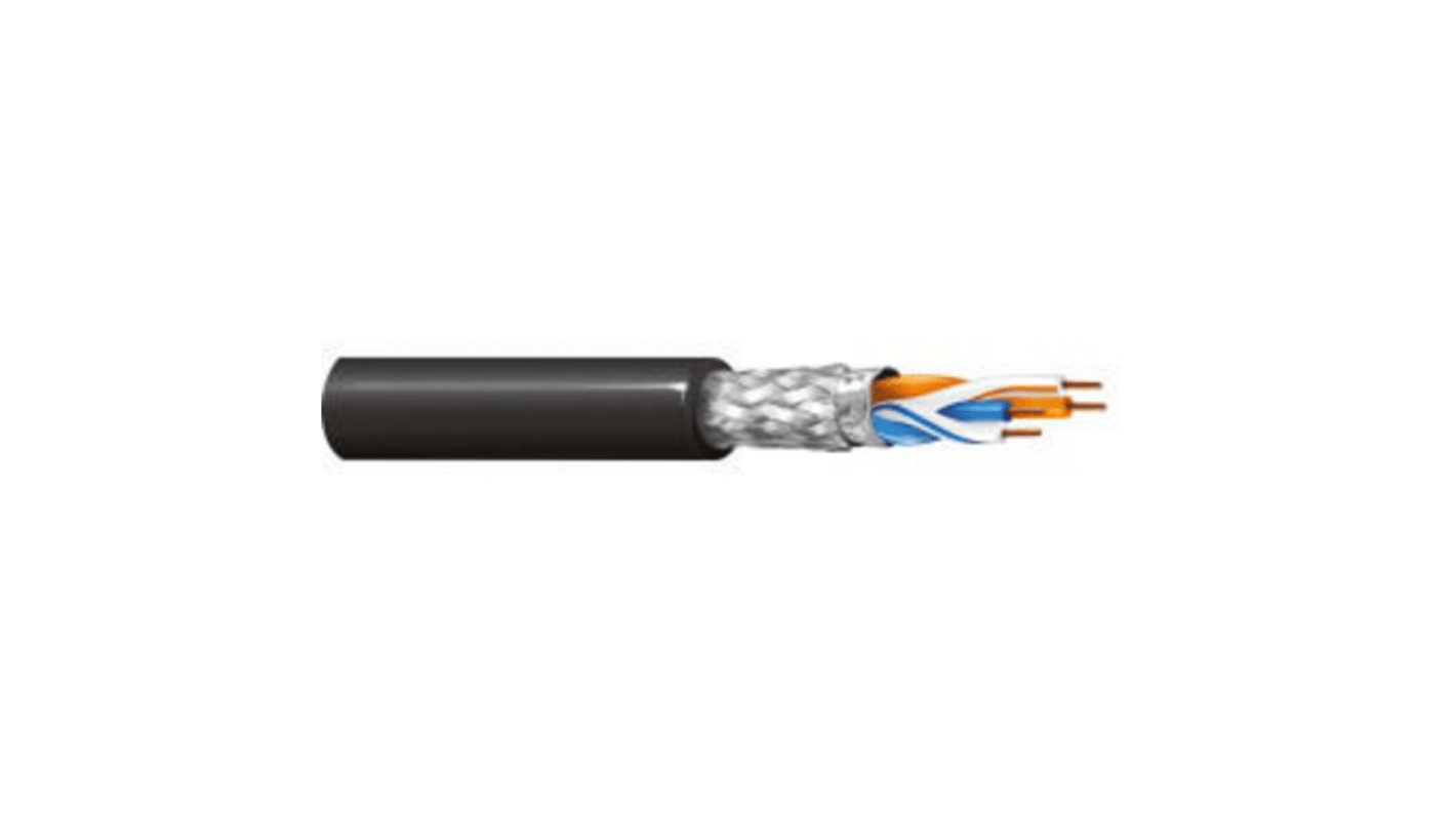 Belden 72002NH Ethernetkabel Cat.5e, 305m, Schwarz Verlegekabel SF/UTP, Aussen ø 6mm, FRNC