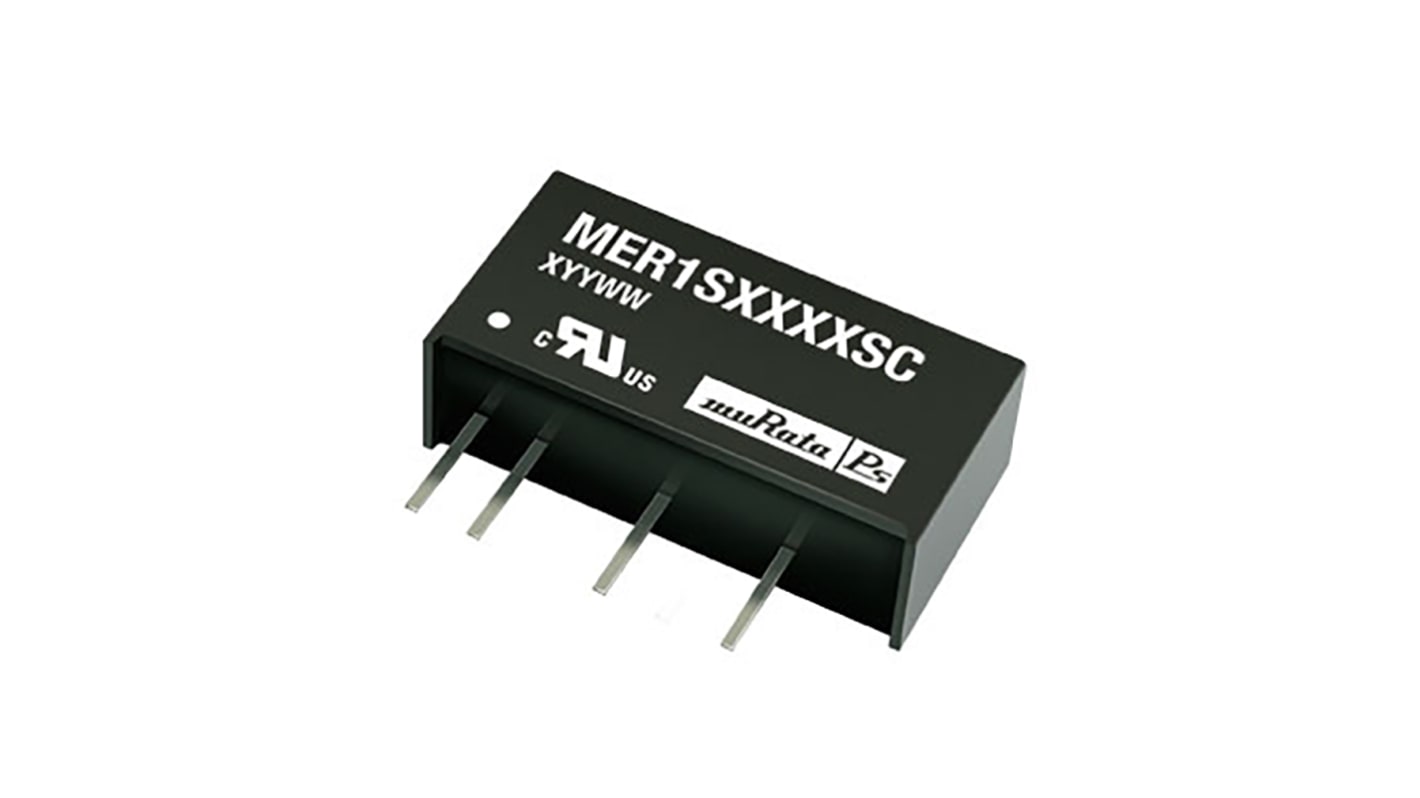 Murata Power Solutions MER1 DC-DC Converter, 15V dc/ 67mA Output, 4.5 → 5.5 V dc Input, 1W, Through Hole, +85°C