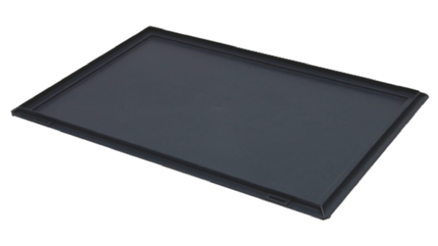 RS PRO Grey PP Storage Box Lid, 600mm x 400mm x 16mm