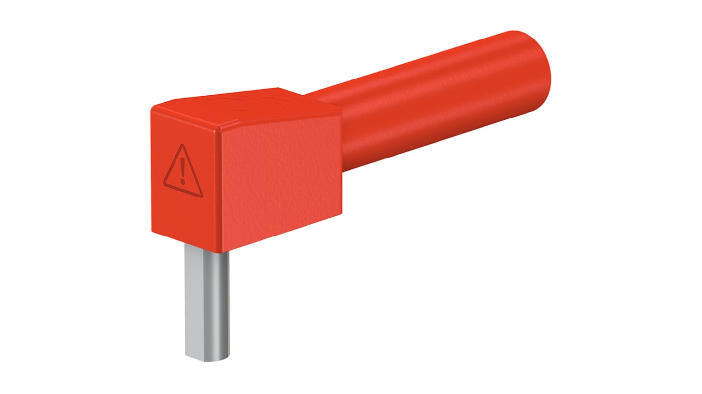 Staubli Red, Male to Female Test Connector Adapter With Brass contacts and Nickel Plated - Socket Size: 4mm