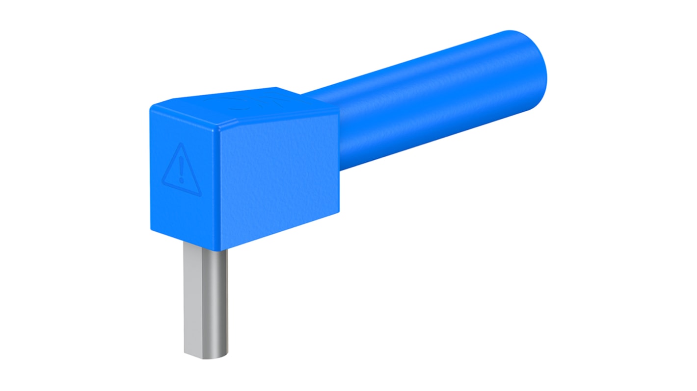 Staubli Blue, Male to Female Test Connector Adapter With Brass contacts and Nickel Plated - Socket Size: 4mm