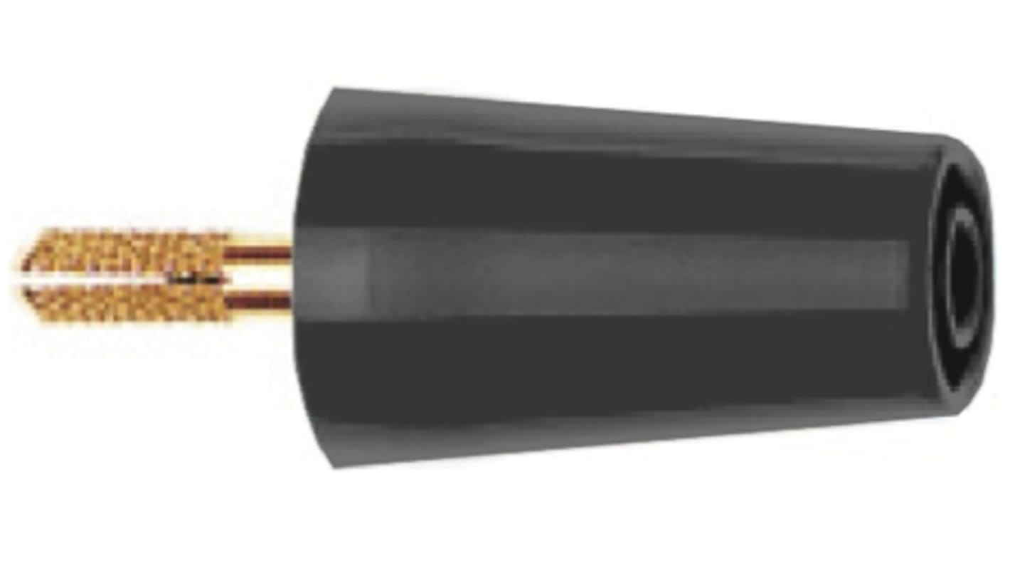 Staubli Black, Male to Female Test Connector Adapter With Brass contacts and Gold Plated - Socket Size: 4mm