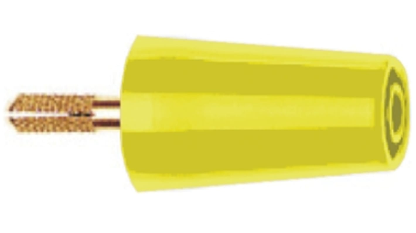 Staubli Yellow, Male to Female Test Connector Adapter With Brass contacts and Gold Plated - Socket Size: 4mm