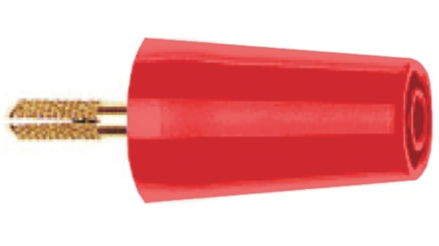 Staubli Testkonnektoradapter, Rød, med Messing-kontakter, 4mm-fatning