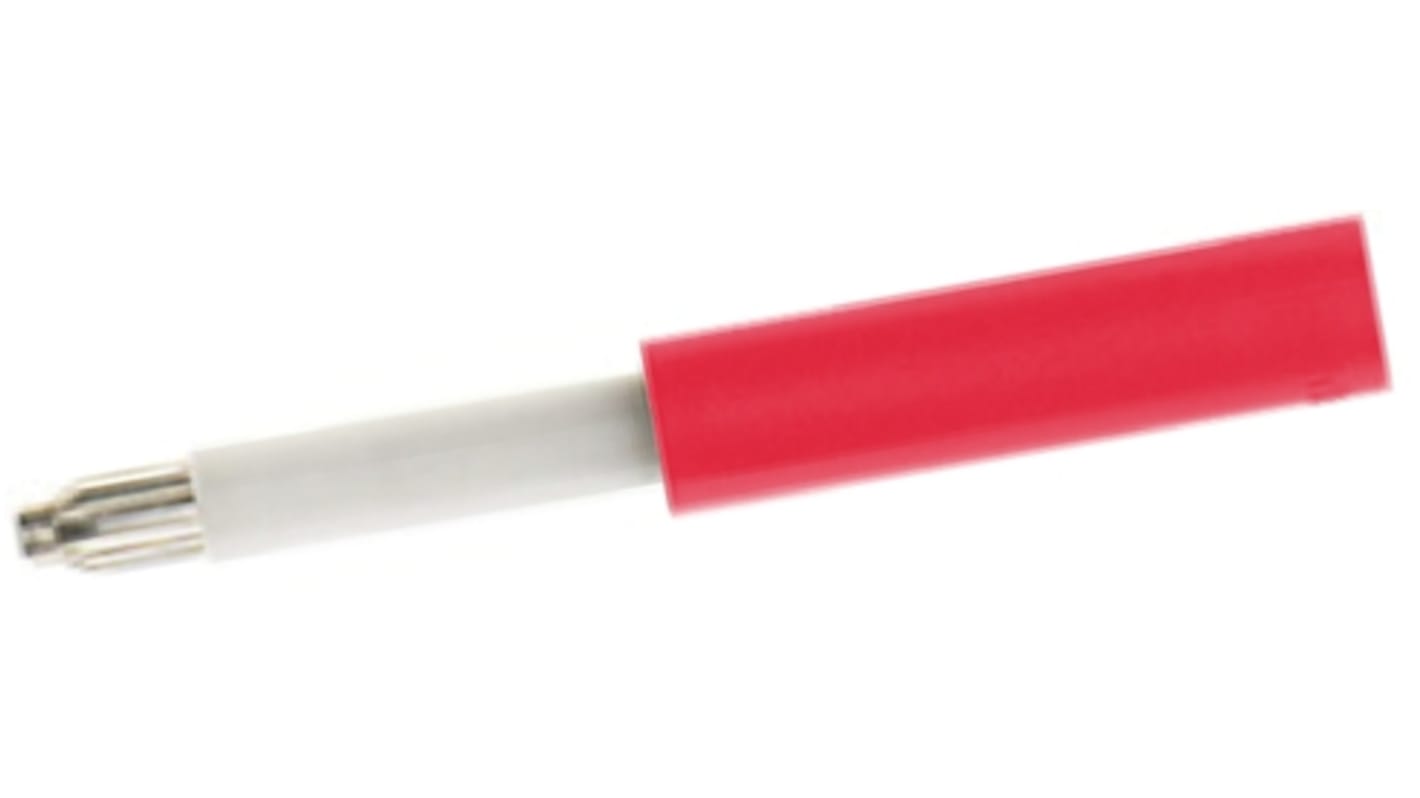 Adapter do złącz pomiarowych, rodzaj: Złącze męskie na żeńskie, wtyk: 2.3mm, gniazdo: 4mm, 25A, Czerwony, 30 V ac, 60 V