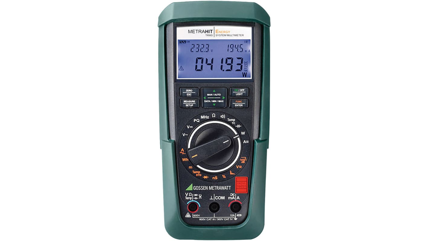 Multimetro Portatile Gossen Metrawatt METRAHit ENERGY, 600V ca, 10A ca, CAT III/IV, True RMS