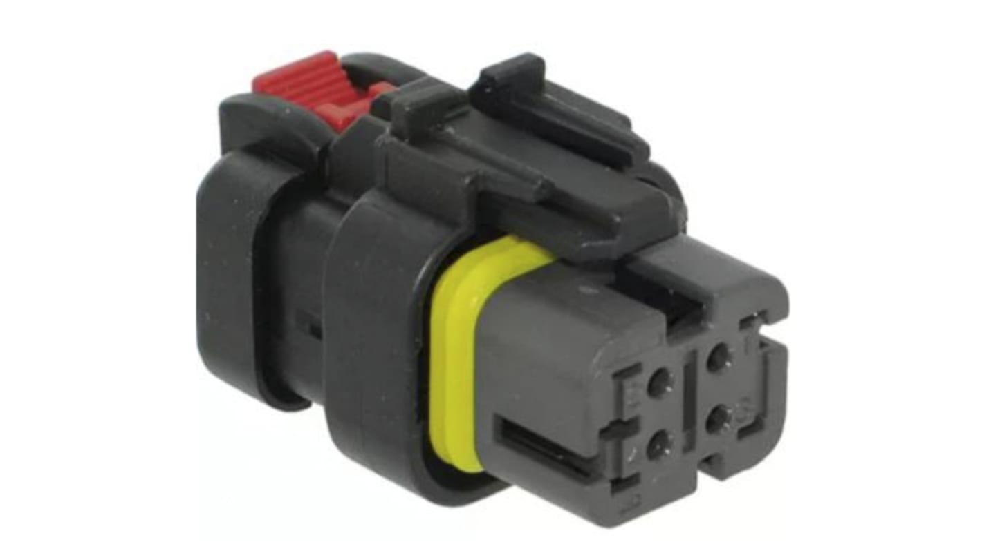 TE Connectivity, AMPSEAL 16 Automotive Connector Socket Grey Cable Mount 4 Way 776487-2