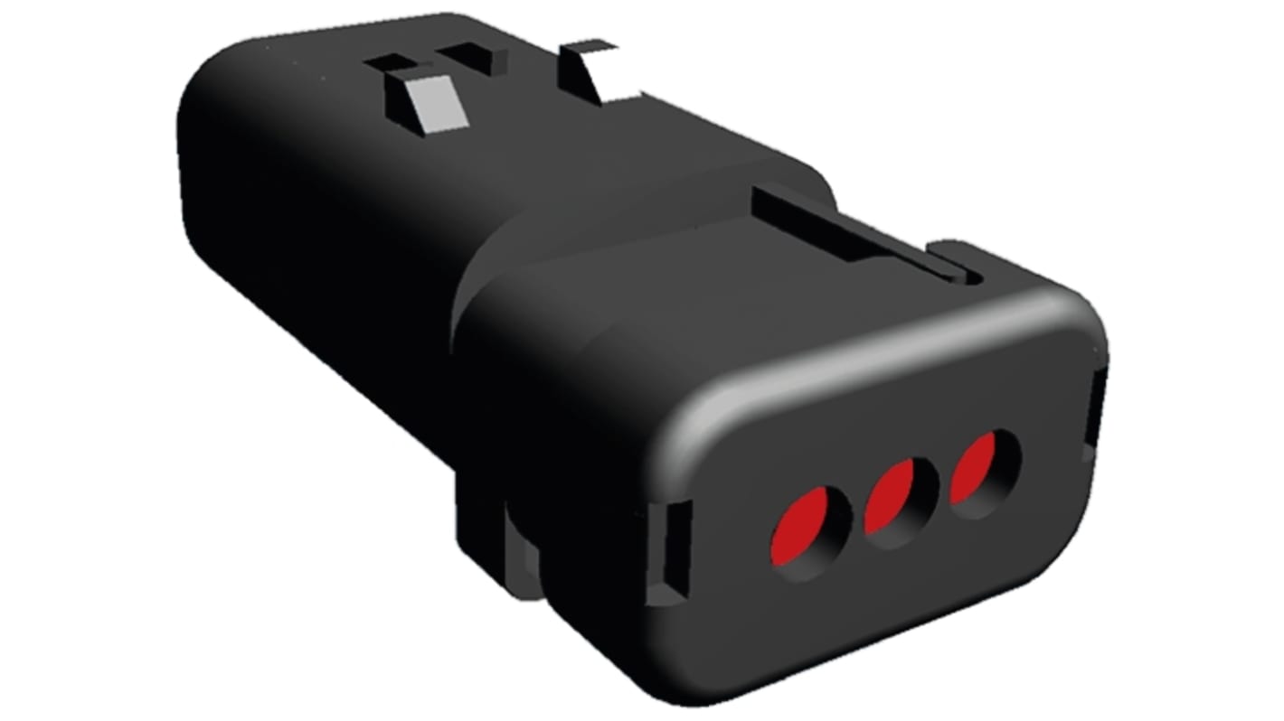Connettore automotive TE Connectivity, Maschio, 3 vie, file, Montaggio a clip