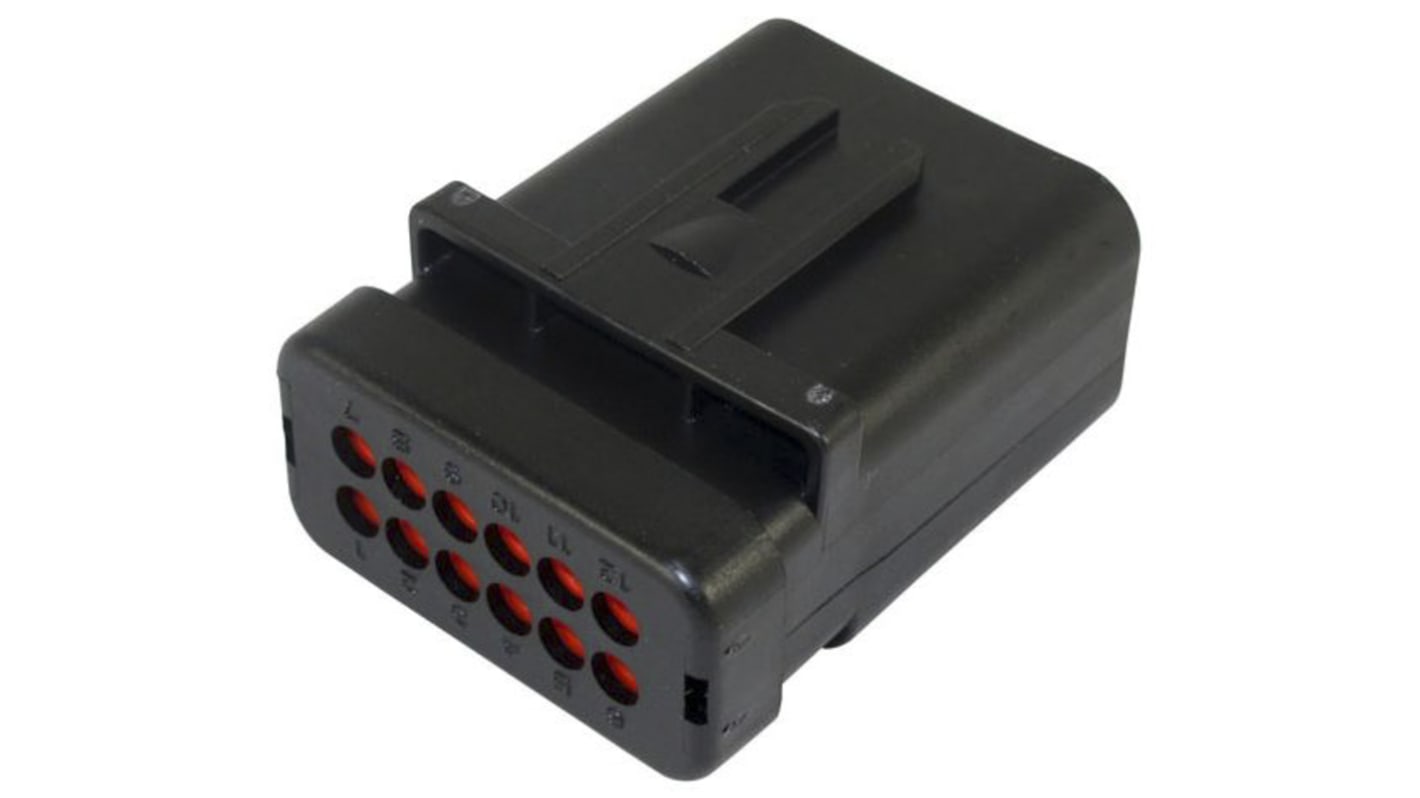 TE Connectivity, AMPSEAL 16 Automotive Connector Plug Red Clip Mount 12 Way 776539-1