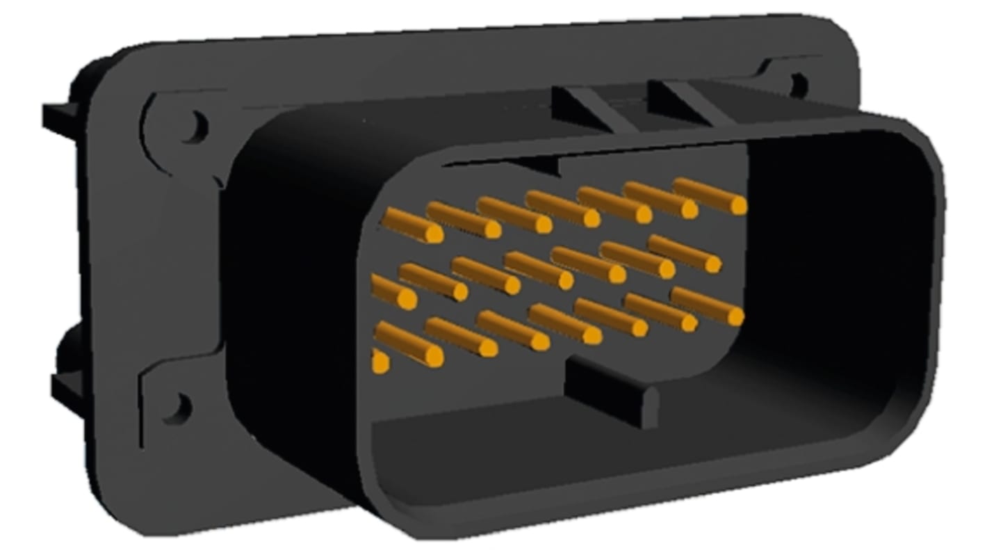 TE Connectivity, AMPSEAL Automotive Connector Plug Black Panel Mount 23 Way, Solder Termination 1-776200-1