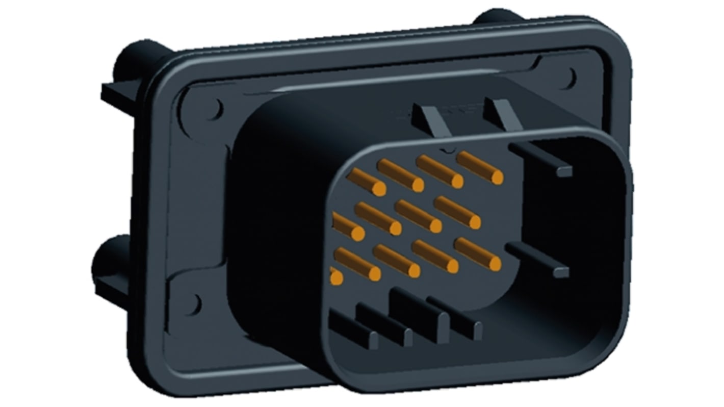 TE Connectivity, AMPSEAL Automotive Connector Plug Black Panel Mount 14 Way, Solder Termination 1-776262-1