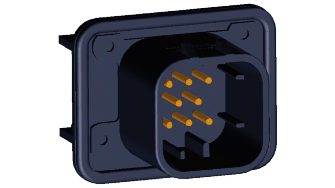 TE Connectivity, AMPSEAL Automotive Connector Plug Black Panel Mount 8 Way, Solder Termination 1-776280-1