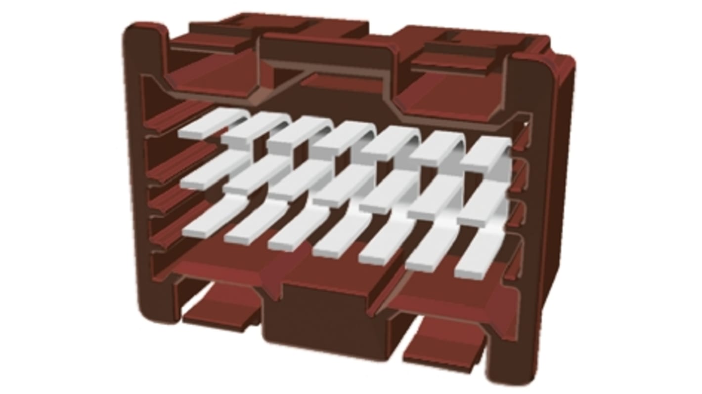 TE Connectivity, AMP MCP 2.8 Automotive Connector Plug Brown Panel Mount 21 Way 1-1394765-1