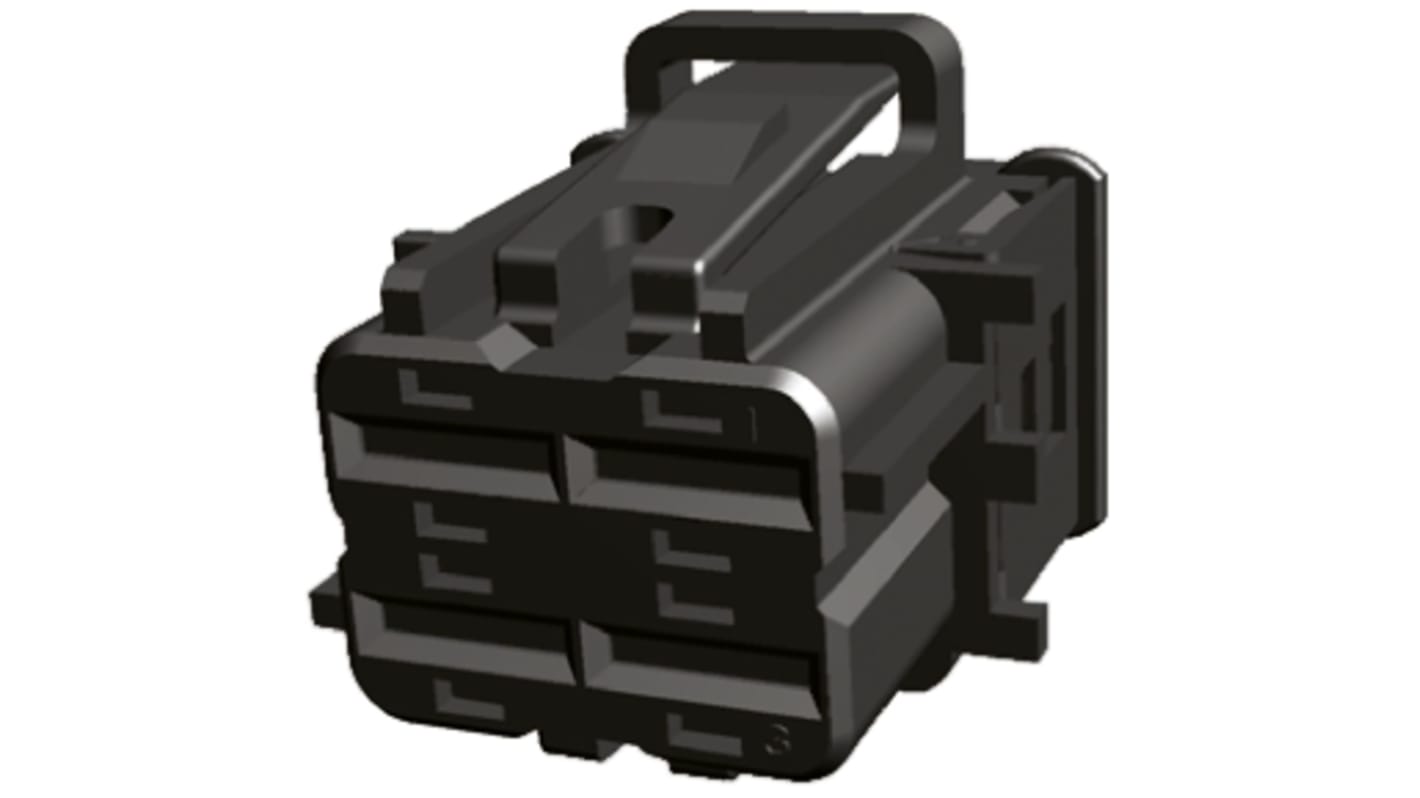 TE Connectivity, AMP MCP 6.3 Automotive Connector Socket Black Cable Mount 4 Way 1534404-1
