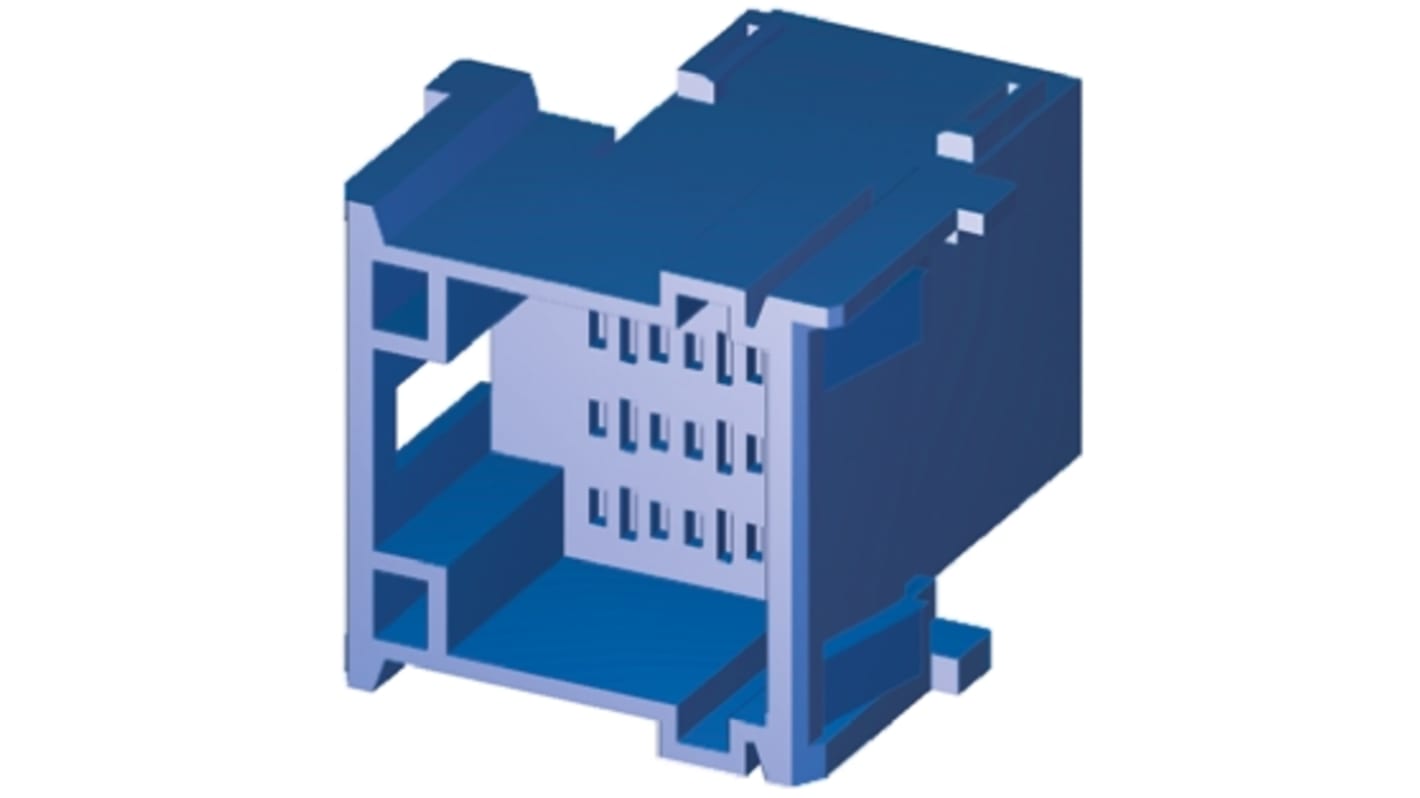 TE Connectivity, Timer Automotive Connector Plug Blue Panel Mount 12 Way, Crimp Termination 3-967627-1