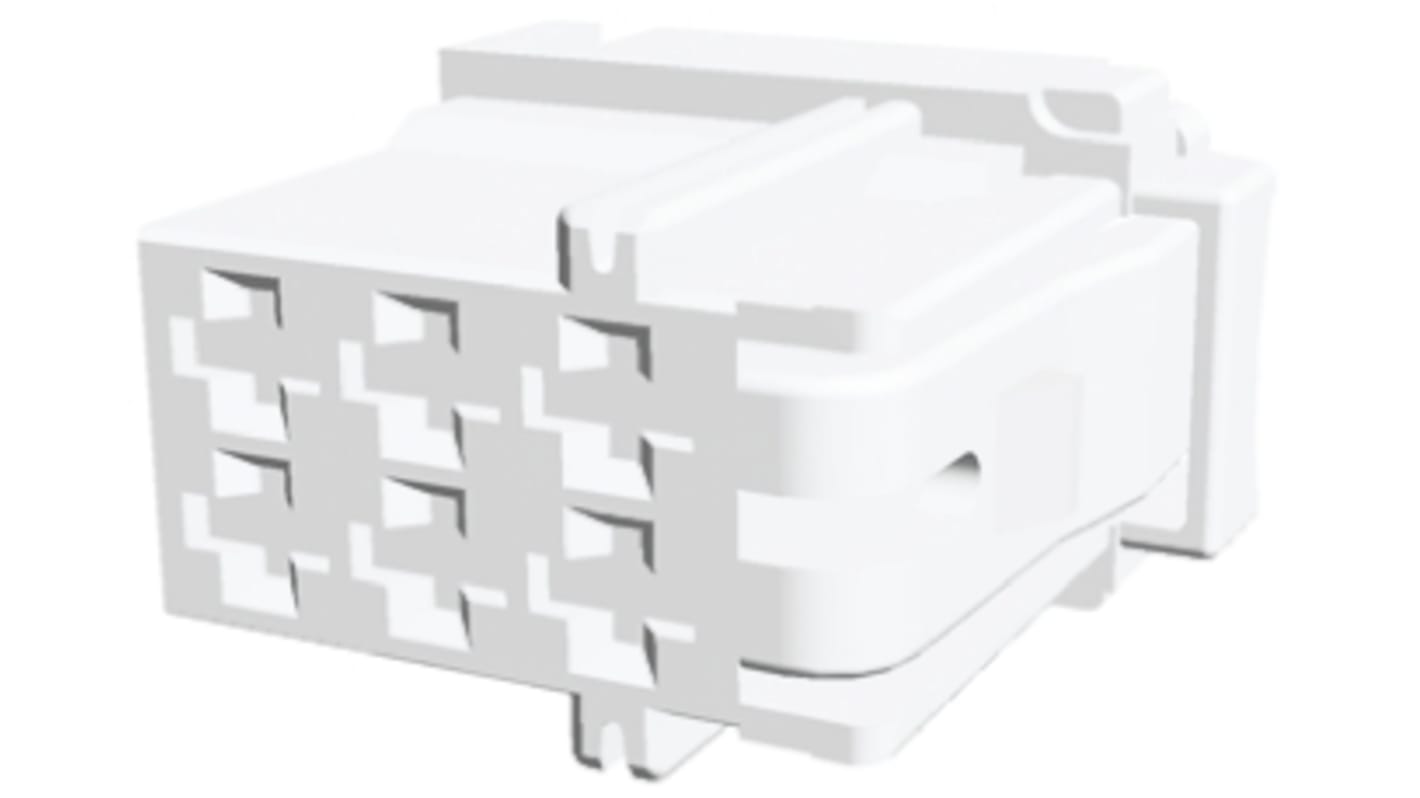 TE Connectivity, AMP MCP 2.8 Automotive Connector Socket Natural 6 Way 7-968970-1