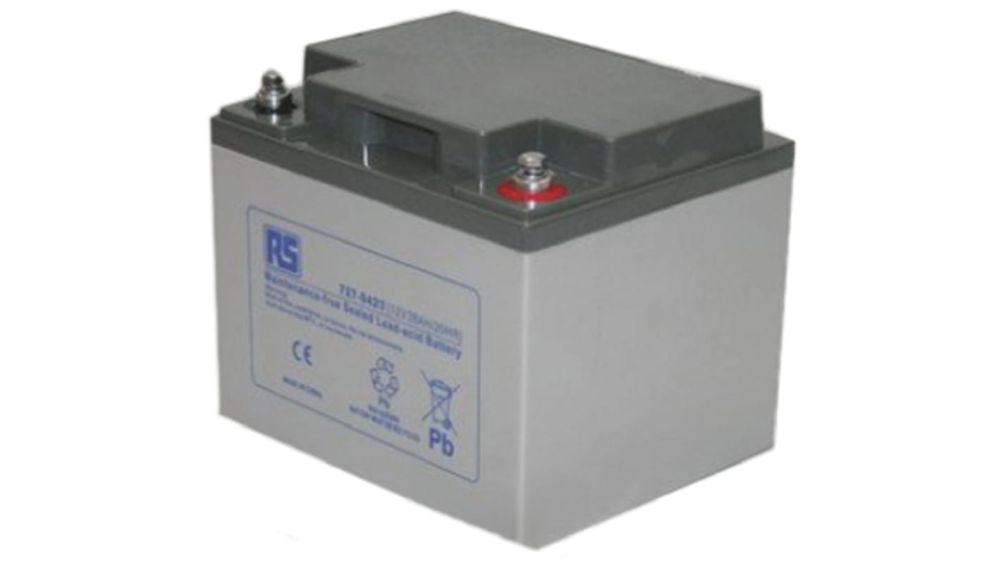 RS PRO 12V T6 Sealed Lead Acid Battery, 38Ah