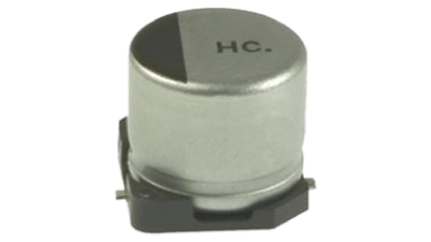 Condensador electrolítico Panasonic serie HC SMD, 3.3μF, ±20%, 50V dc, mont. SMD, 4 (Dia.) x 5.8mm