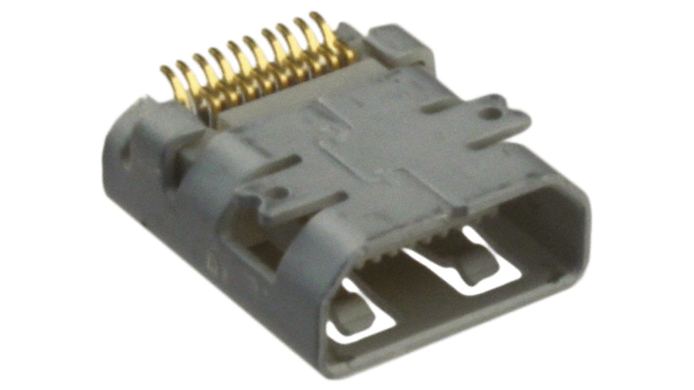 Molex HDMIコネクタ メス Dタイプ 接続方向:ライトアングル 46765-0001