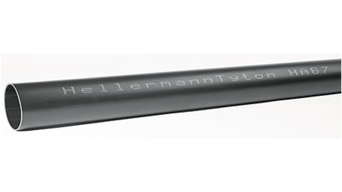 HellermannTyton Adhesive Lined Heat Shrink Tubing, Black 119.4mm Sleeve Dia. x 1.2m Length 6:1 Ratio, HA67 Series