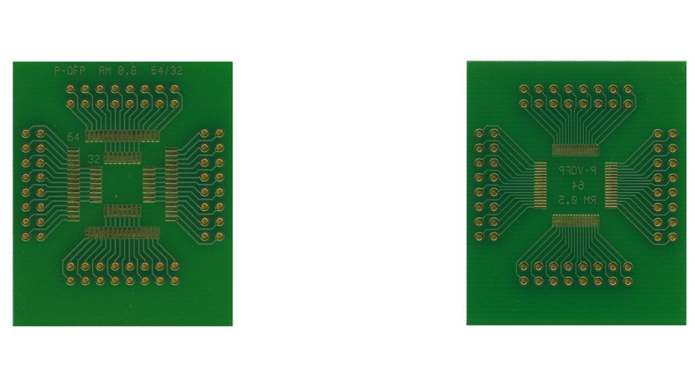 Roth Elektronik Multi-Adapter-Platine FR4 Epoxid Glasfaser-Laminat 35μm 2-seitig 45.8 x 38.1 x 1.5mm QFP