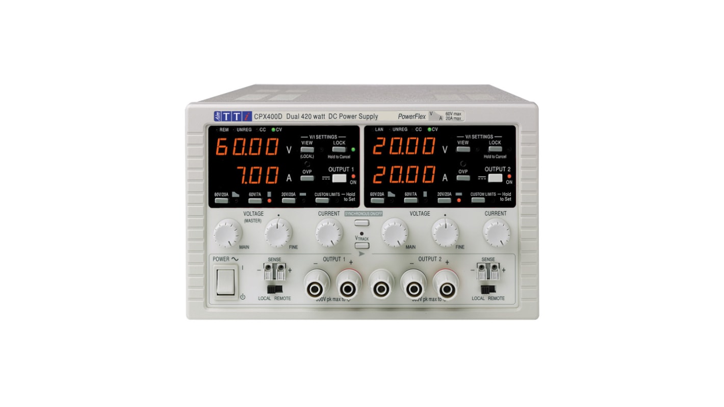 Aim-TTi CPX Series Digital Bench Power Supply, 0 → 60V, 0 → 20A, 2-Output, 840W - UKAS Calibrated