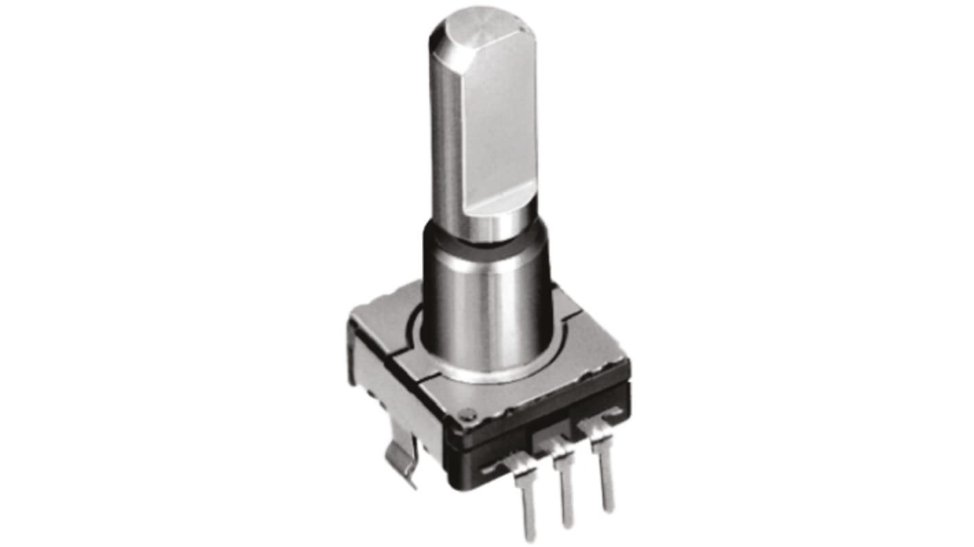 Alps Alpine 增量旋转编码器, 15脉冲/转, 扁平轴, 6 mm轴径, 20mm轴长, 通孔安装, 数字方波信号