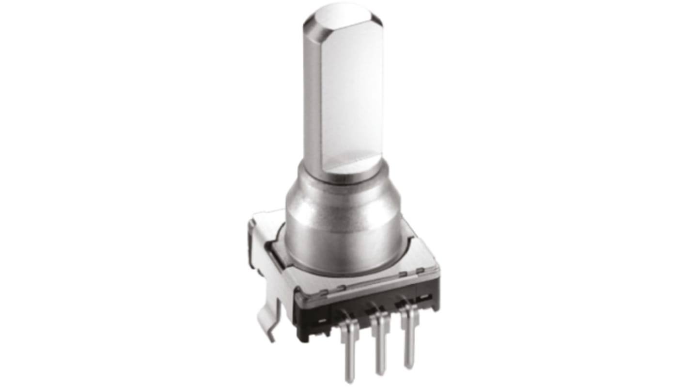 Alps Alpine 15 Pulse Incremental Mechanical Rotary Encoder with a 5.975 mm Flat Shaft (Not Indexed), Through Hole