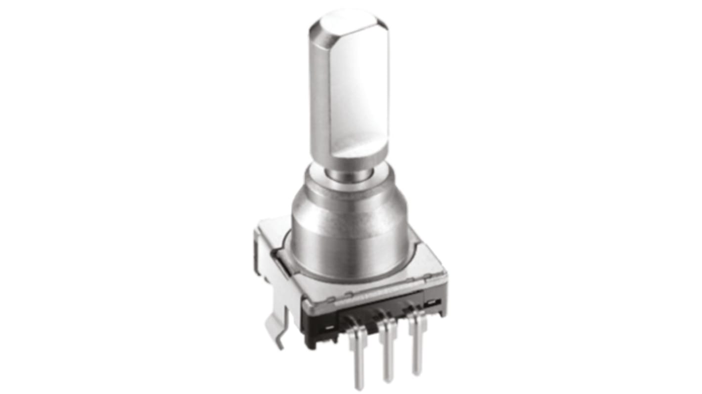 Alps Alpine 9 Pulse Incremental Mechanical Rotary Encoder with a 5.975 mm Flat Shaft (Not Indexed), Through Hole