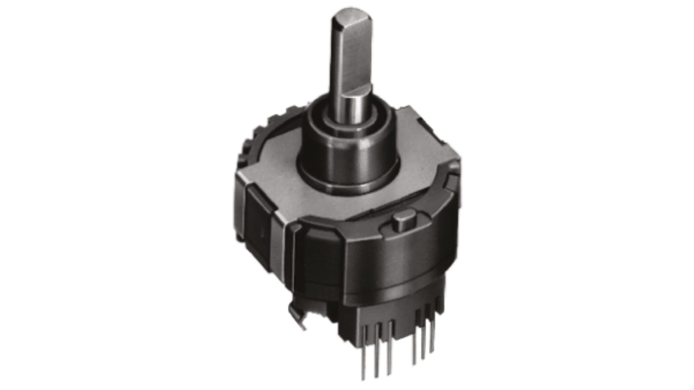 Alps Alpine 40 Pulse Incremental Mechanical Rotary Encoder with a 4 mm Flat Shaft (Not Indexed), Through Hole