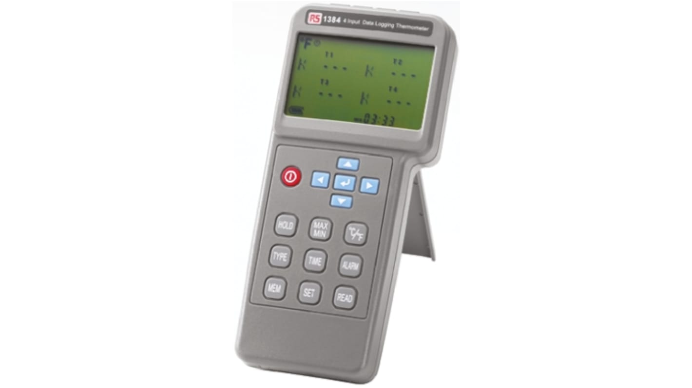 RS PRO 4-Kanal Temperatur Datenlogger, 0°C → +50°C, Sensor B, C, E, J, K, L, N, R, S, T, U