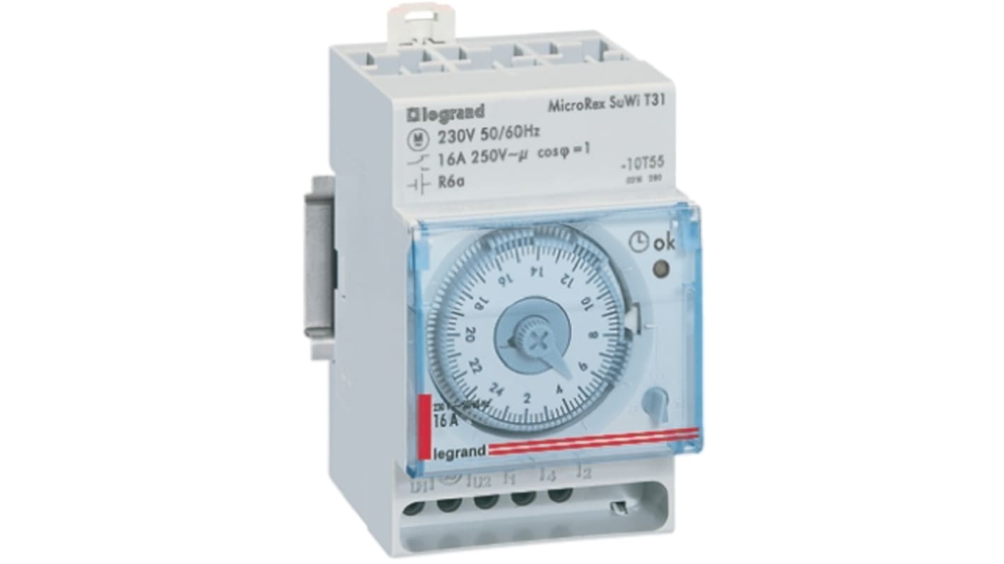 Legrand Analogue DIN Rail Time Switch 230 V ac, 1-Channel