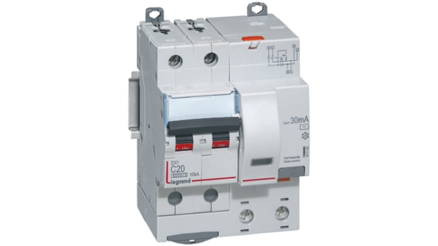 Legrand DX3 RCD, 20A, 1+N Pole, 30mA