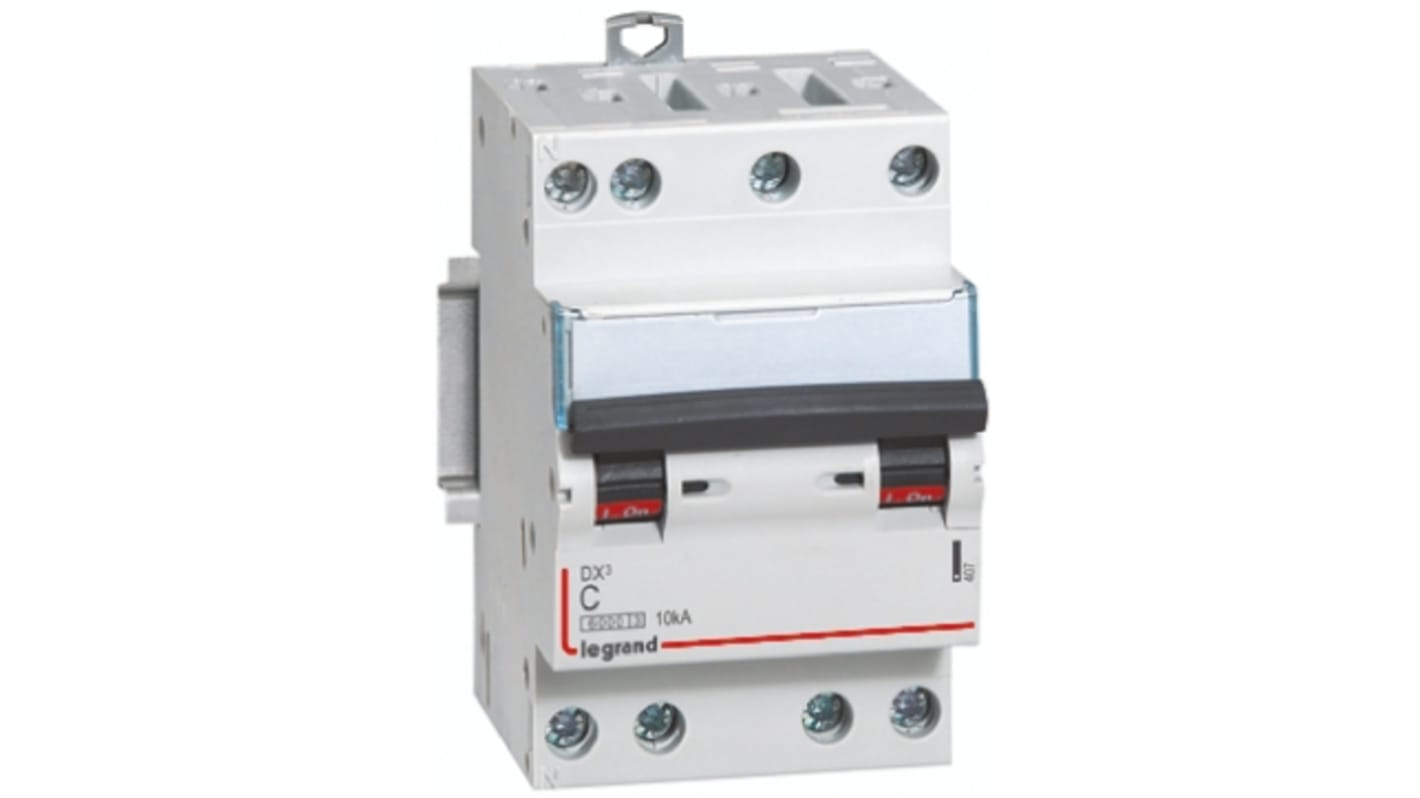 Legrand DX Range DX3 MCB, 4P, 20A Curve C, 230V AC, 10 kA Breaking Capacity
