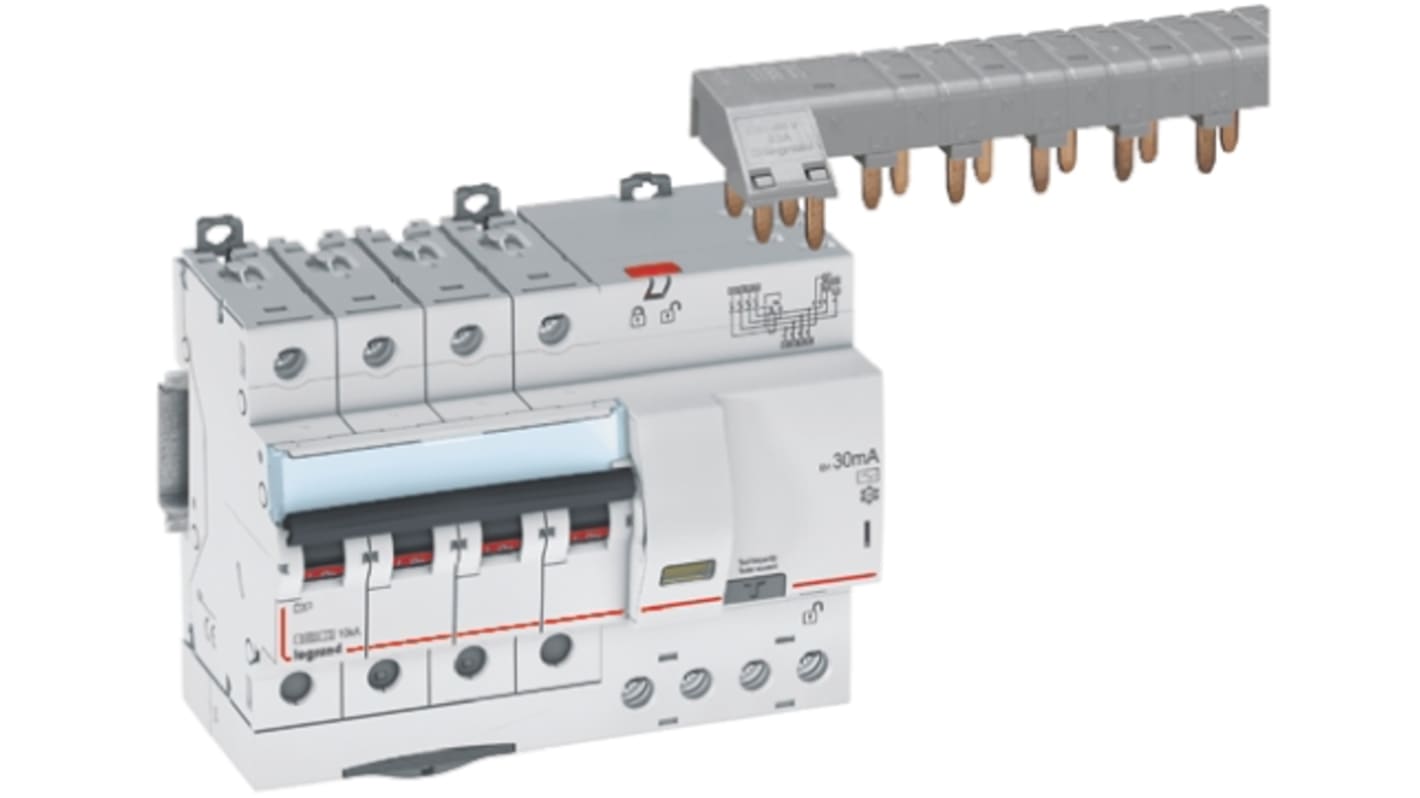 Legrand 4P 32 A RCD Switch, Trip Sensitivity 30mA