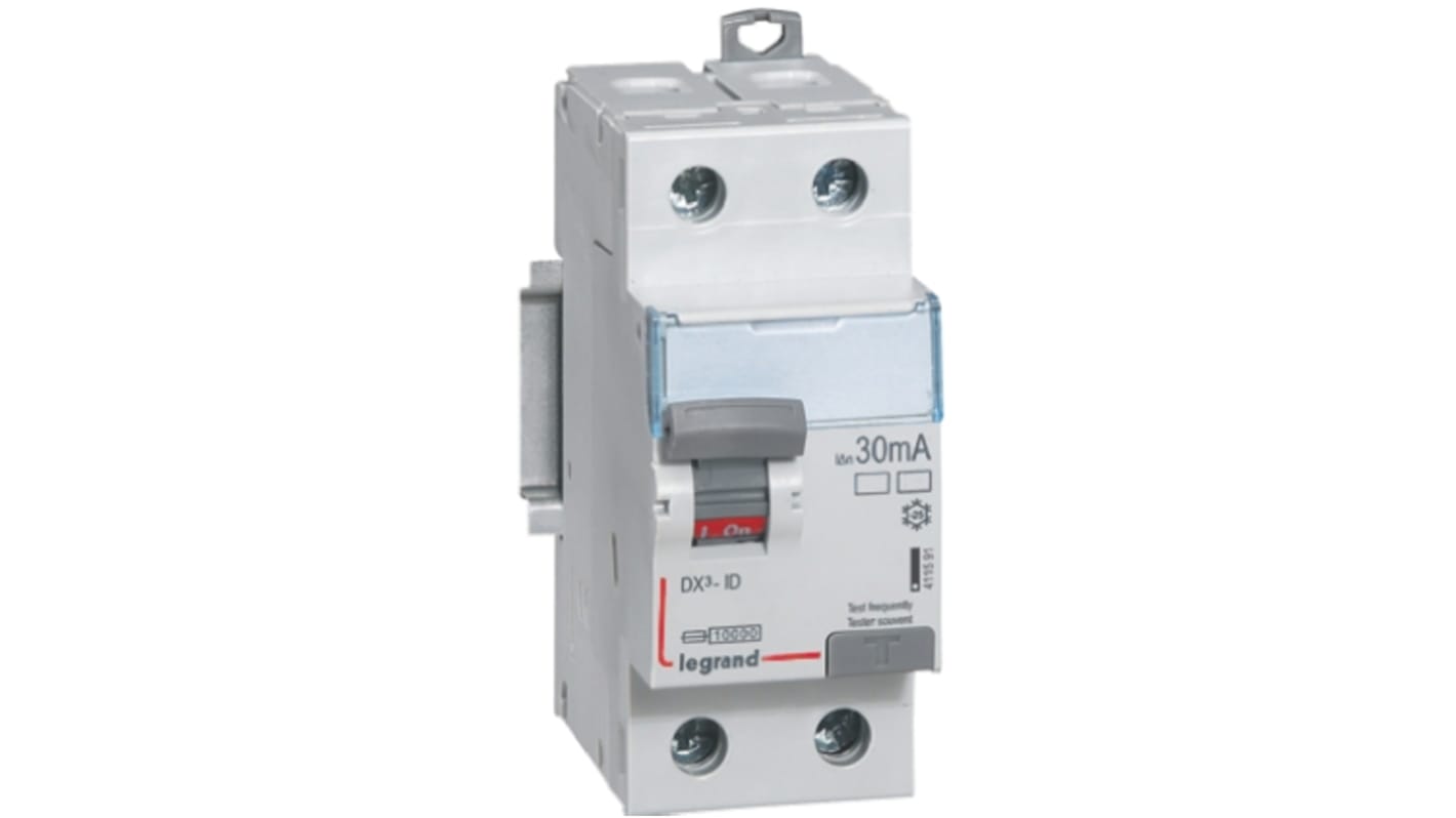 Legrand 63A 1+N RCD, AC型漏电保护器, 30mA灵敏度, 4115系列