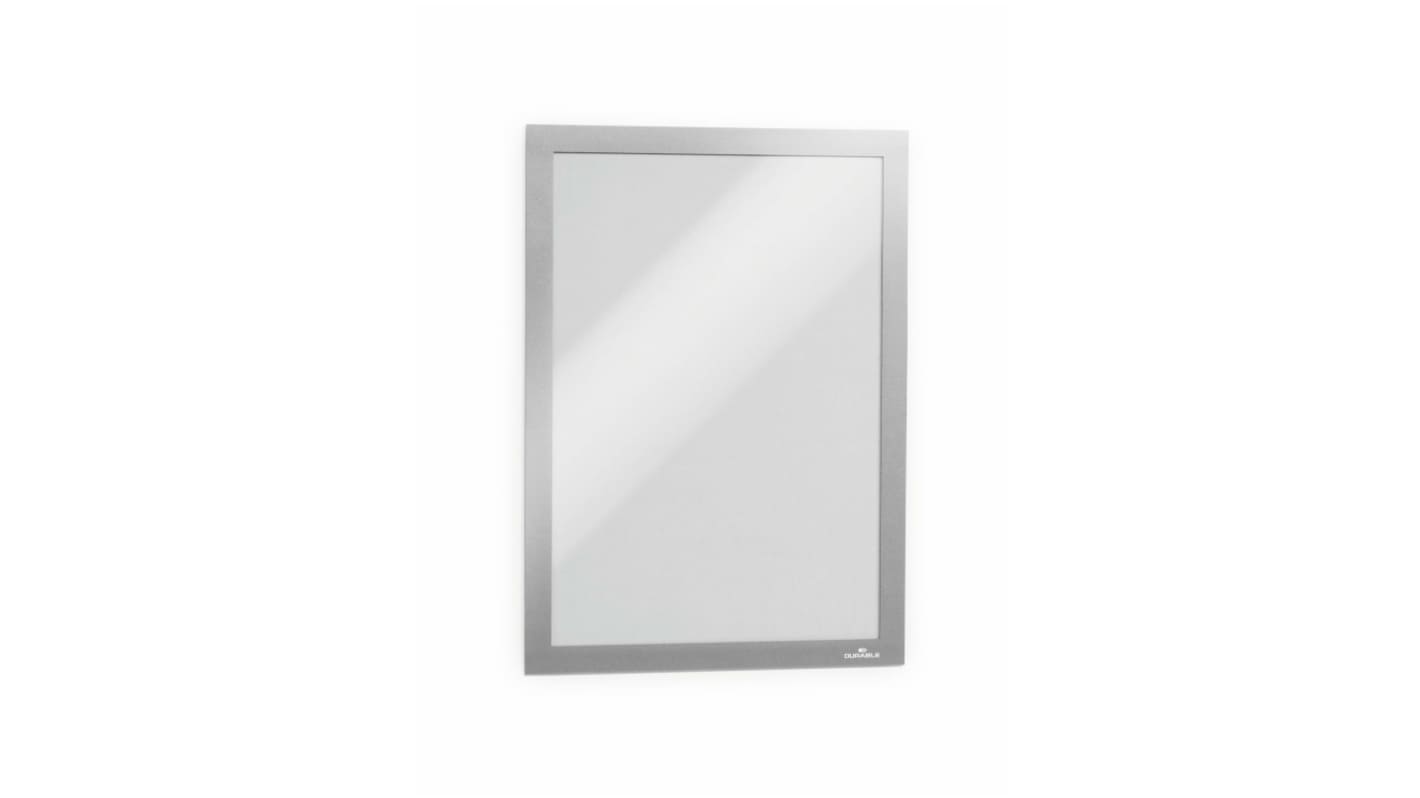 Durable DURAFRAME Silver A4 PVC Information Frame, 323mm Height, 236mm Width