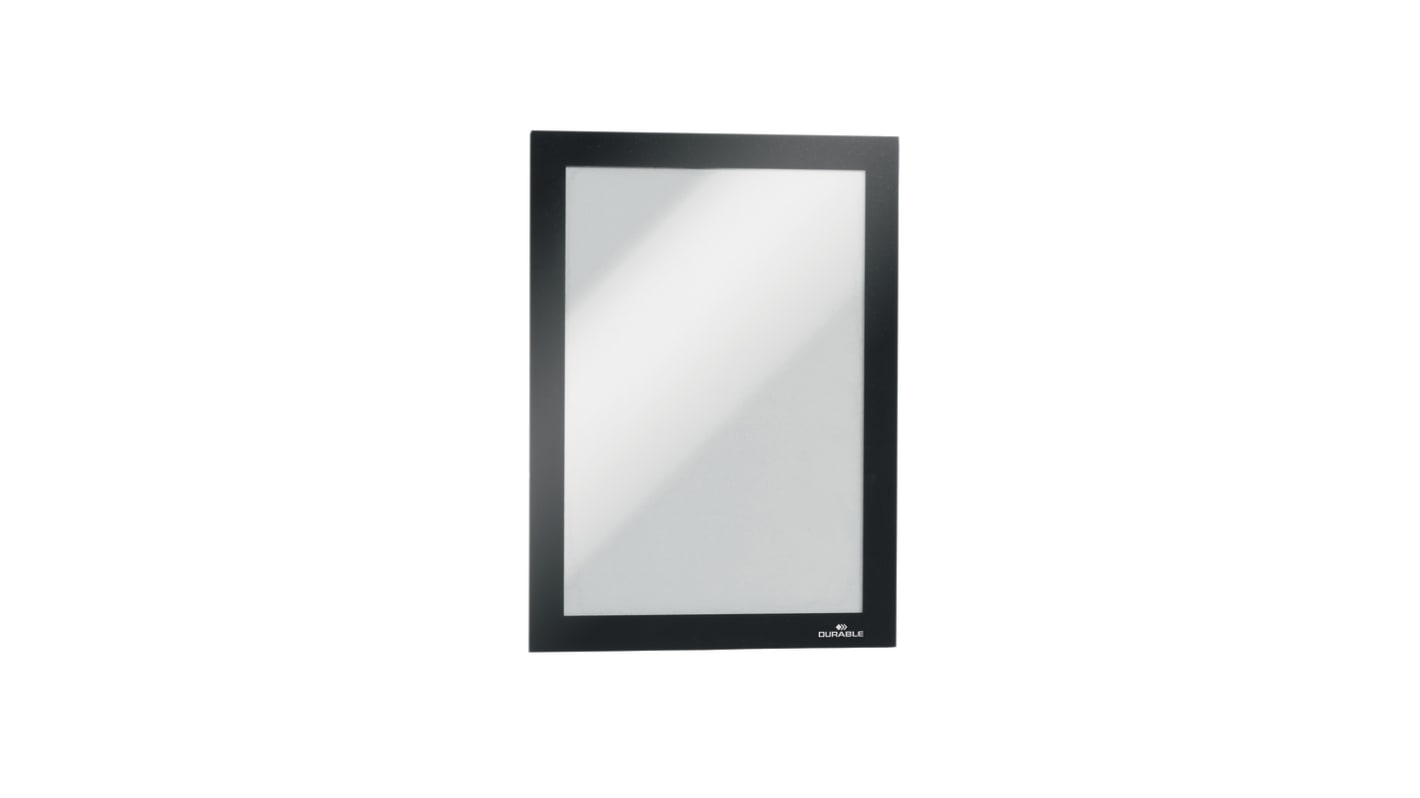 Durable DURAFRAME® Black A5 PVC Information Frame, 176mm Height, 236mm Width