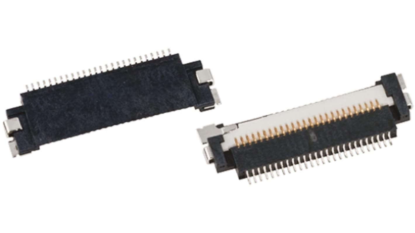 JAE 26p0.5mm间距FPC连接器, 单排, SMT安装, 800mA, 250V 交流, 直角, FA5系列