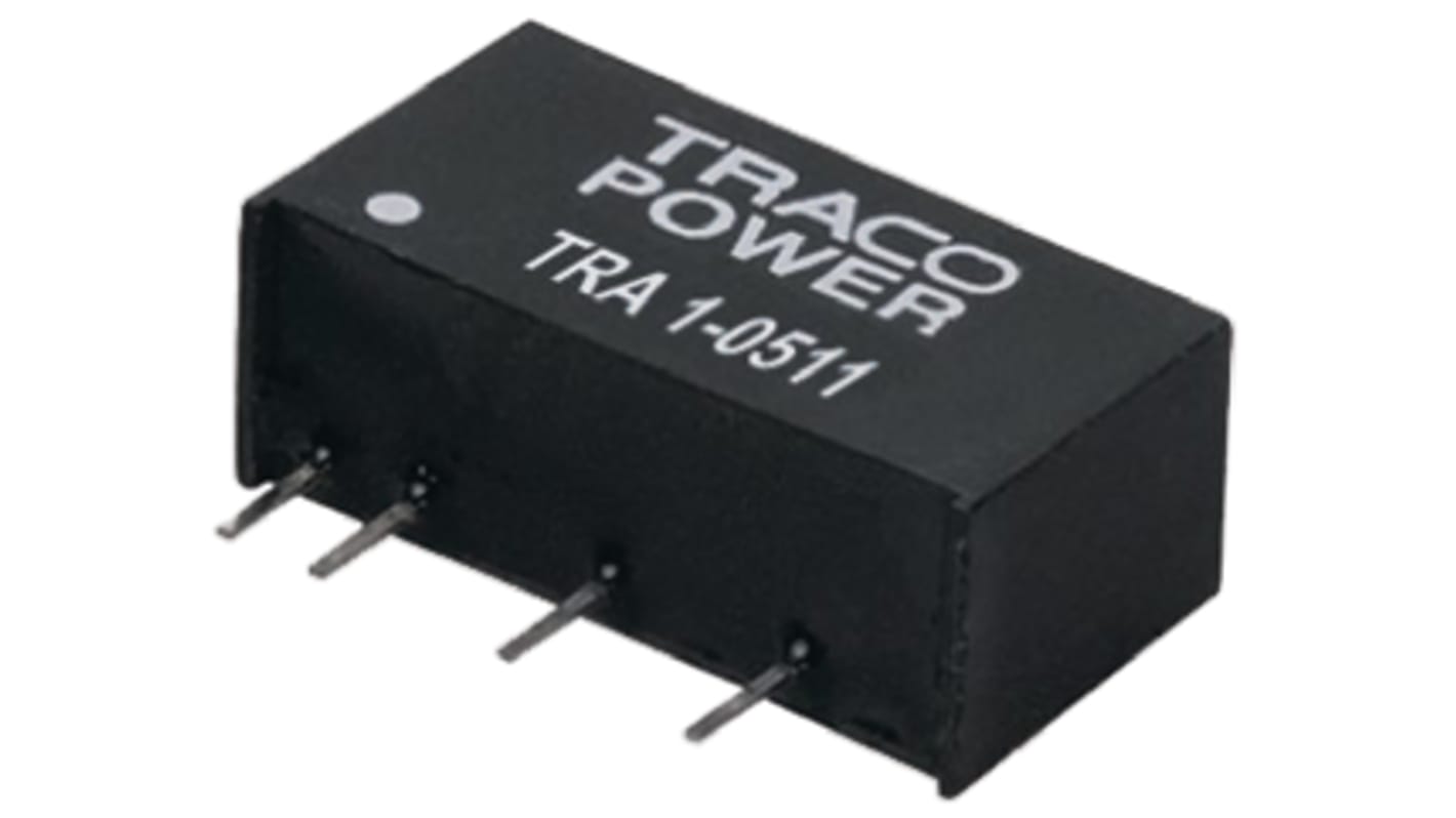TRACOPOWER TRA 1 DC-DC Converter, 12V dc/ 84mA Output, 10.8 → 13.2 V dc Input, 1W, Through Hole, +85°C Max Temp