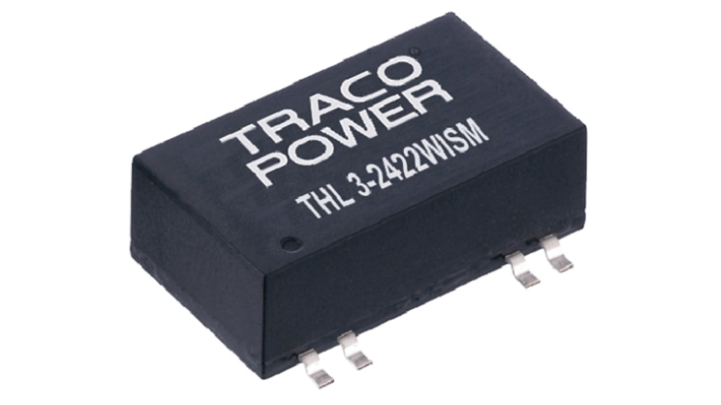 TRACOPOWER THL 3WISM DC-DC Converter, ±15V dc/ ±100mA Output, 9 → 36 V dc Input, 3W, Surface Mount, +85°C Max