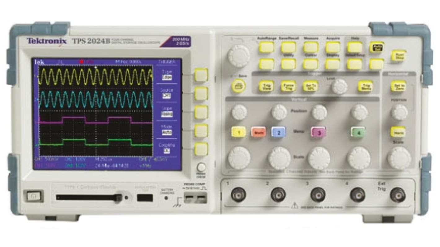 Tektronix 数字示波器, 数字存储示波器, 台式, 200MHz带宽, 4模拟通道, TPS2000系列 TPS2024B