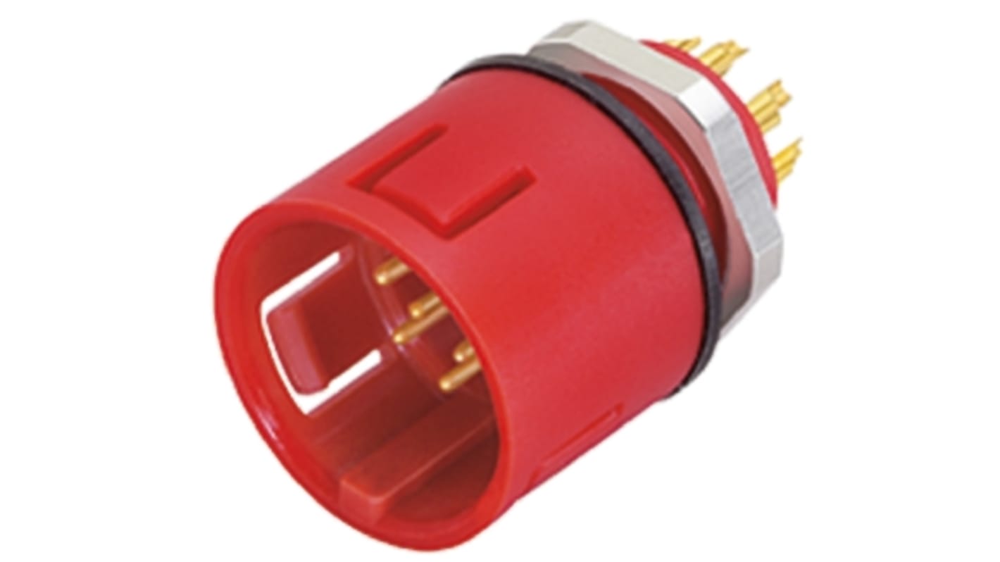 Binder Circular Connector, 3 Contacts, Panel Mount, Miniature Connector, Socket, Male, IP67, 720 Series