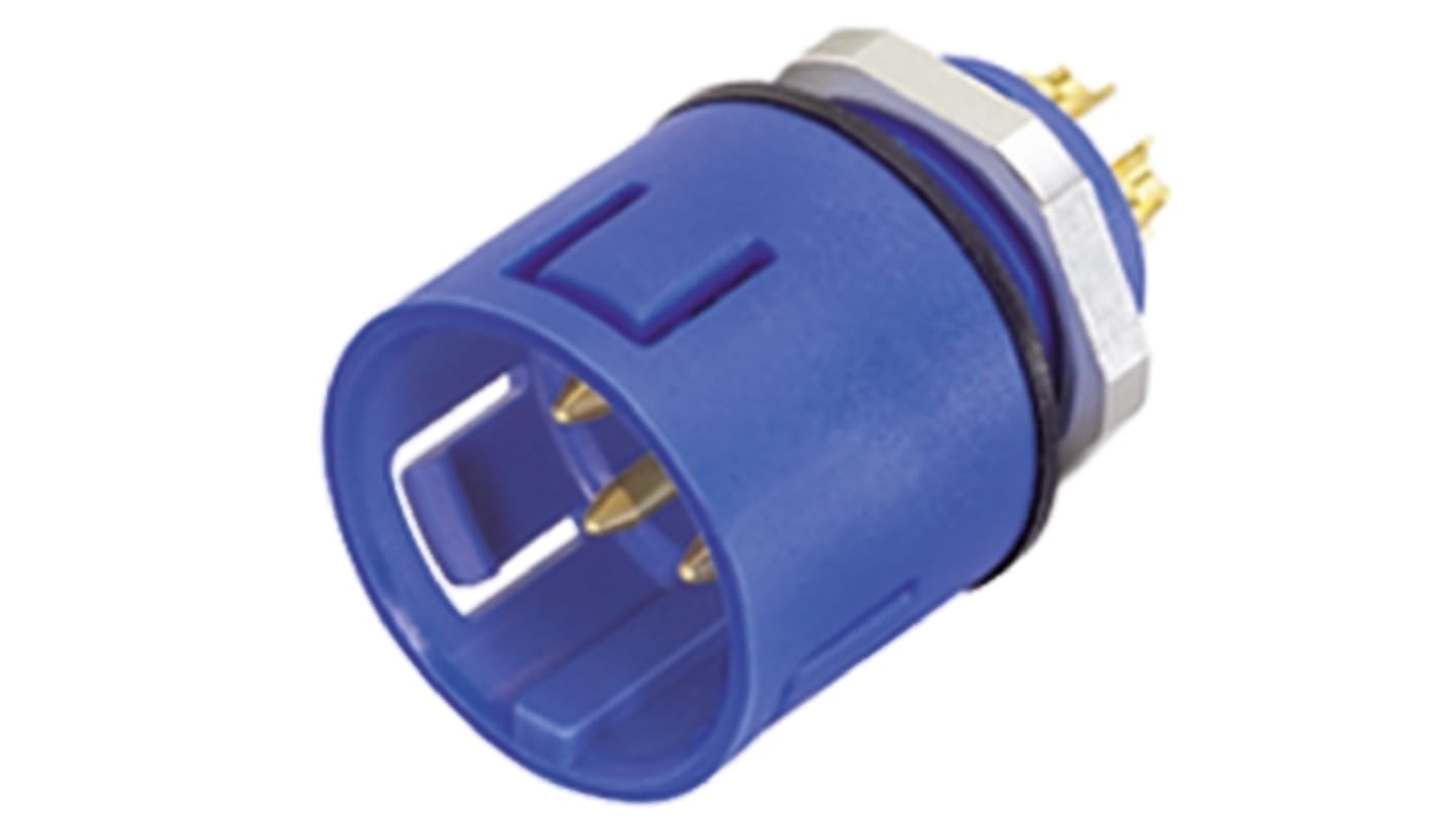 binder Circular Connector, 3 Contacts, Panel Mount, Miniature Connector, Socket, Male, IP67, 720 Series