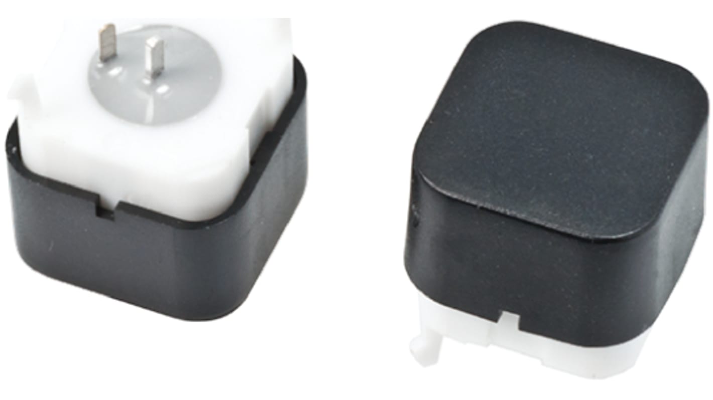 RS PRO Black Cap Tactile Switch, SPST 30 mA @ 28 V dc 2mm