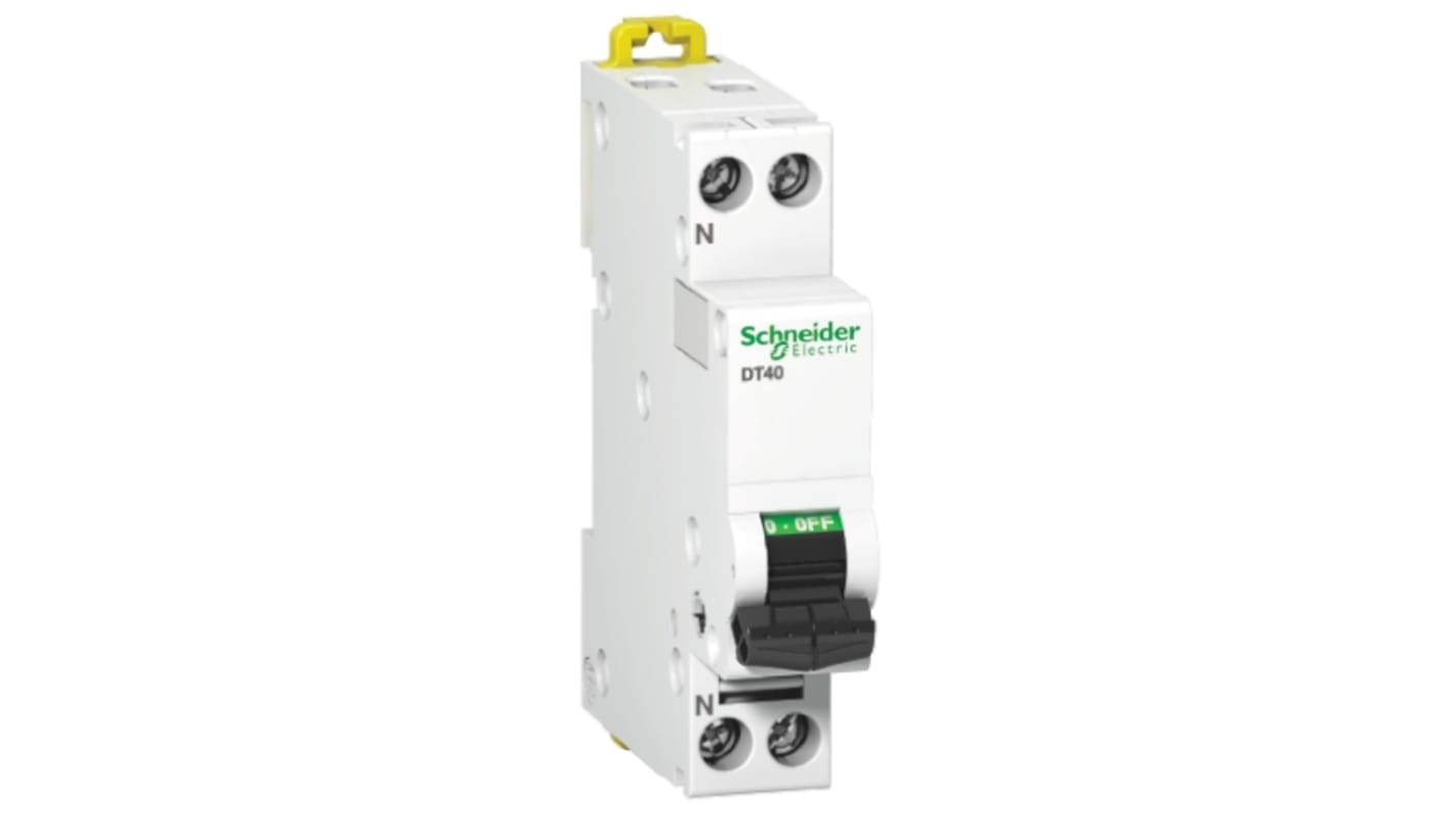 Schneider Electric Acti 9 DT40 MCB Mini Circuit Breaker, 16A Curve C, 400V AC, 4.5 kA Breaking Capacity