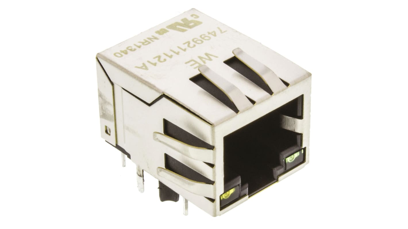 Wurth Elektronik Female RJ45 Connector, Through Hole Right Angle 8 -Way