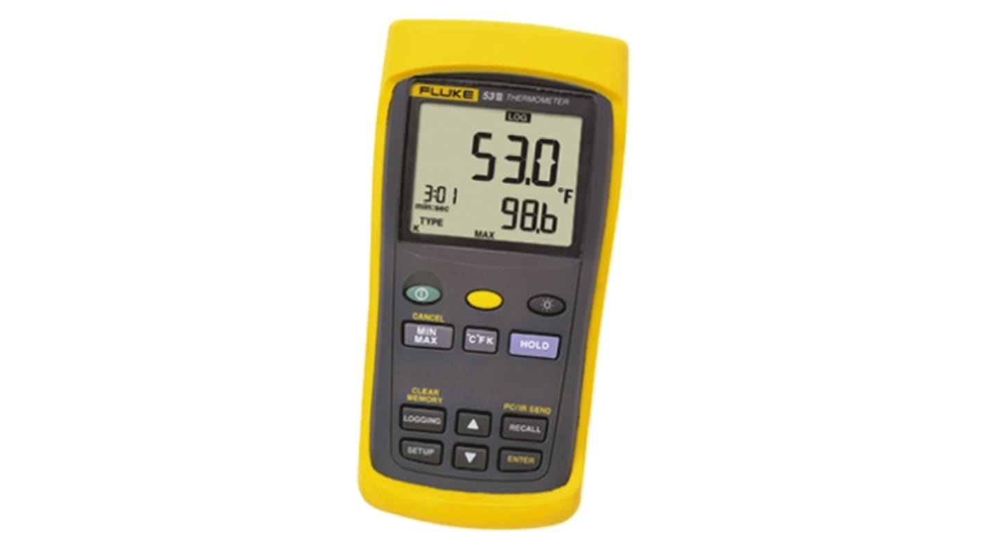 Termometro digitale Fluke 53, sonda E, J, K, N, R, S, T, +1767°C max , Cert. SIT